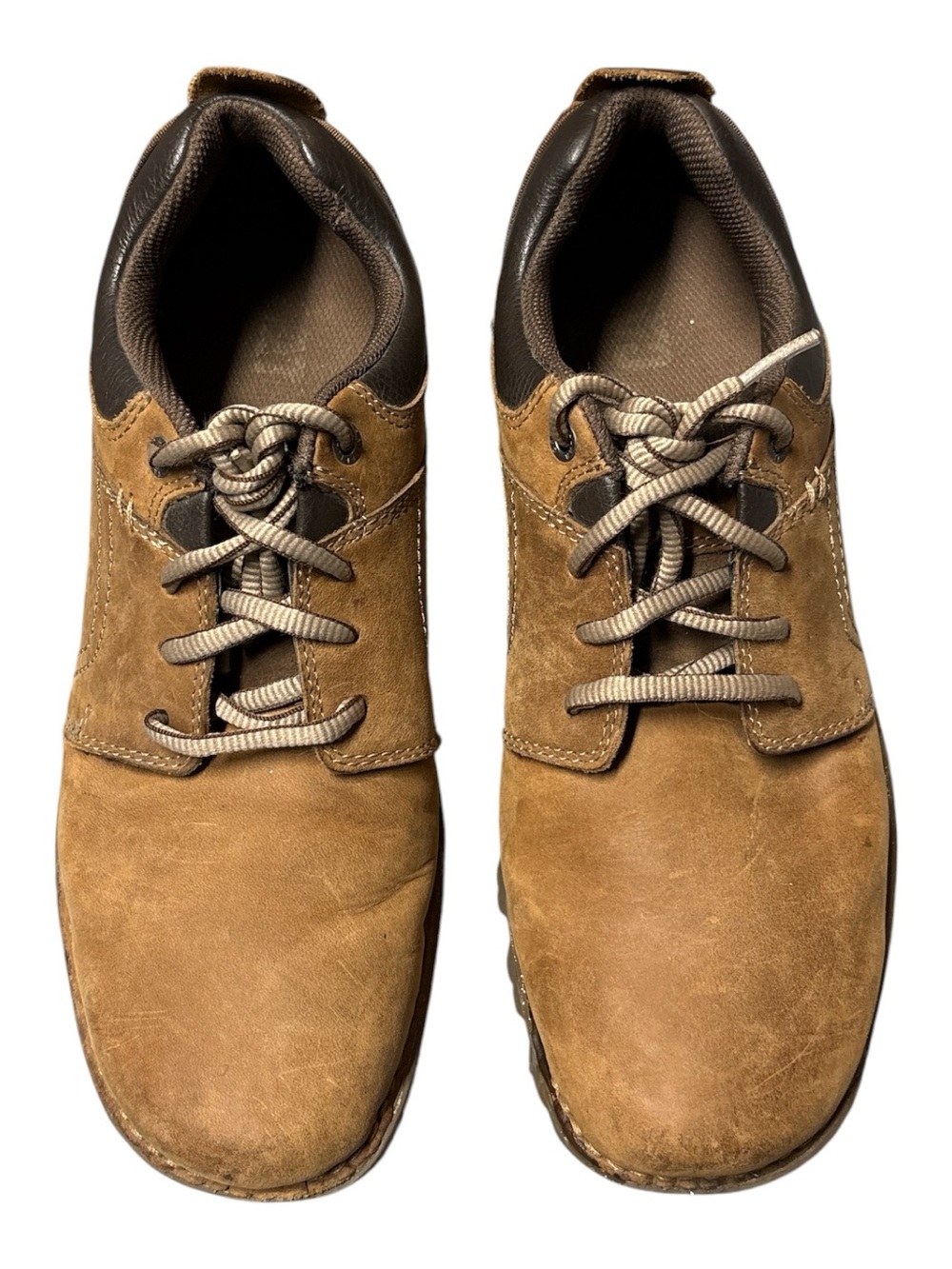 CAT Caterpillar Men’s Leather Lace Up Shoes Brown Size 8.5 Maximum Traction